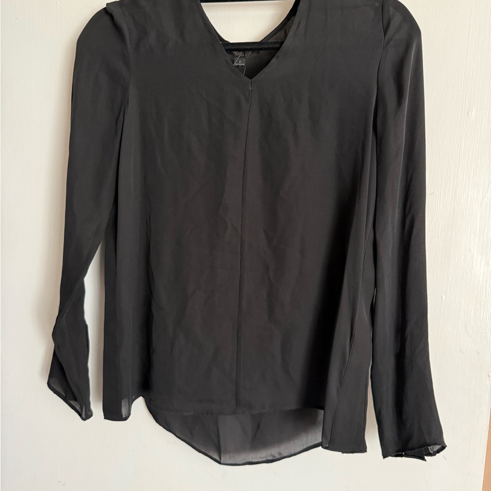 Rachel Zoe Black Asymmetrical Blouse